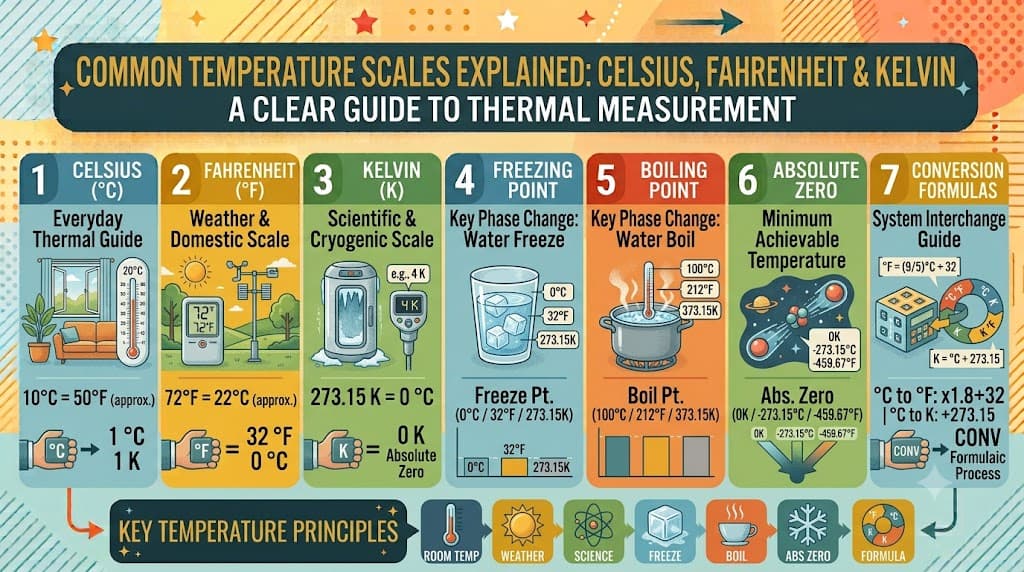 Common Temperature Scales Explained: Celsius, Fahrenheit & Kelvin – Complete Guide