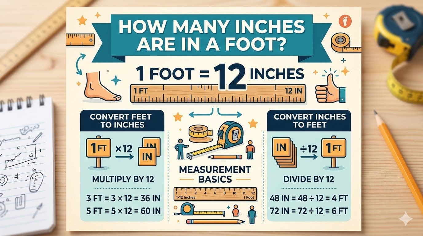 How Many Inches Are in a Foot? Complete Conversion Guide with Examples