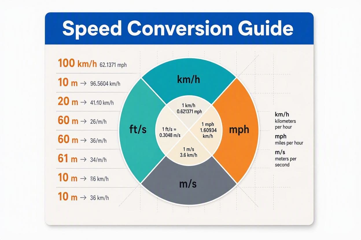 Speed Conversion Guide: km/h, mph, m/s, Knots & More – Complete Reference