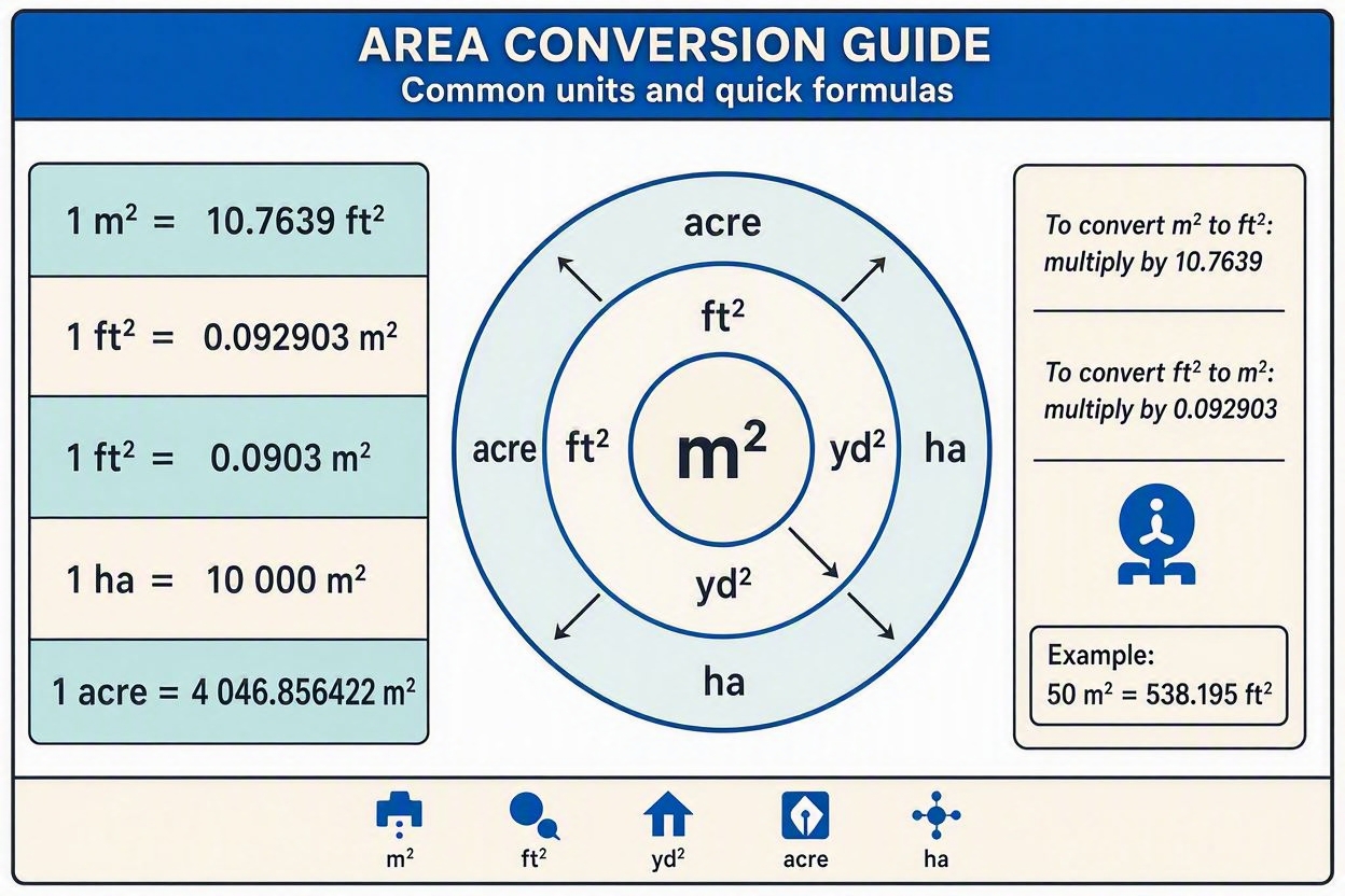 Area Conversion Guide: Square Meters, Feet, Acres, Hectares & More – Complete Reference