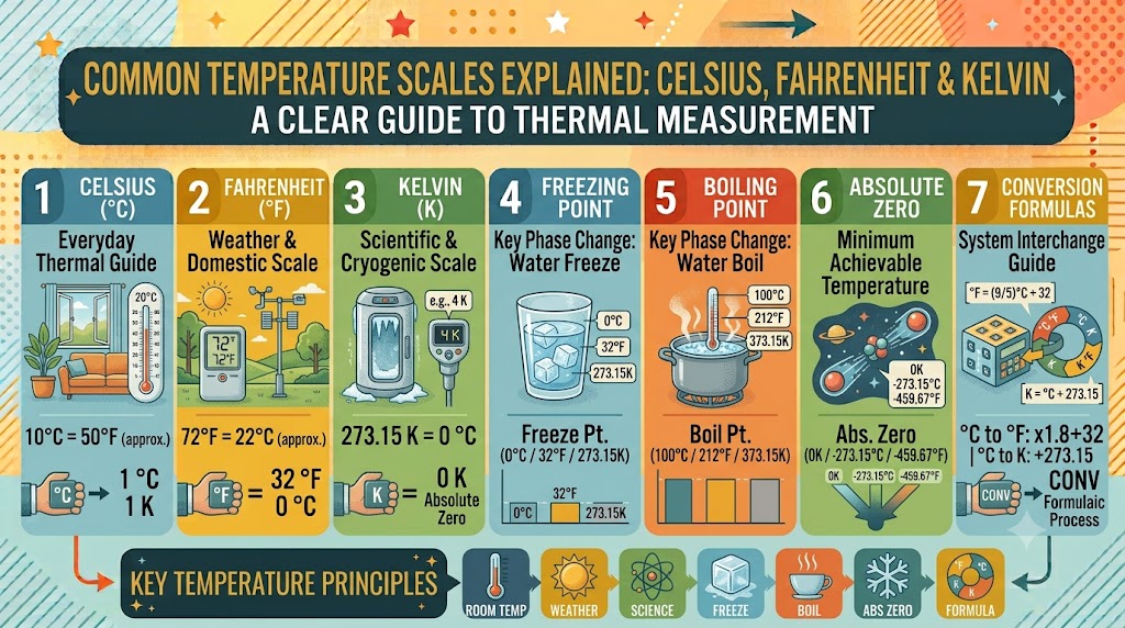 Common Temperature Scales Explained: Celsius, Fahrenheit & Kelvin – Complete Guide