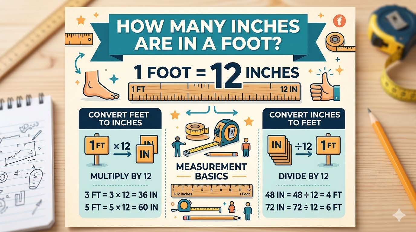 How Many Inches Are in a Foot? Complete Conversion Guide with Examples