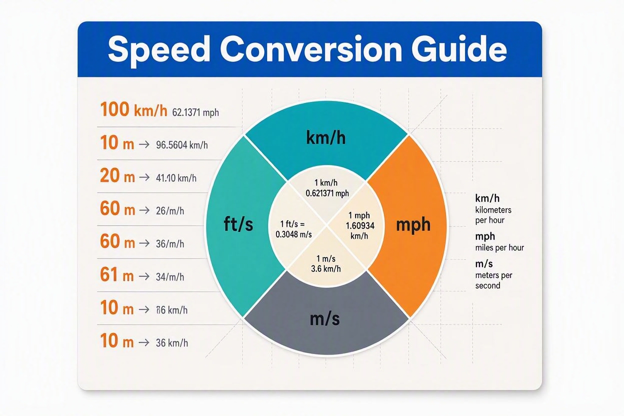 Speed Conversion Guide: km/h, mph, m/s, Knots & More – Complete Reference
